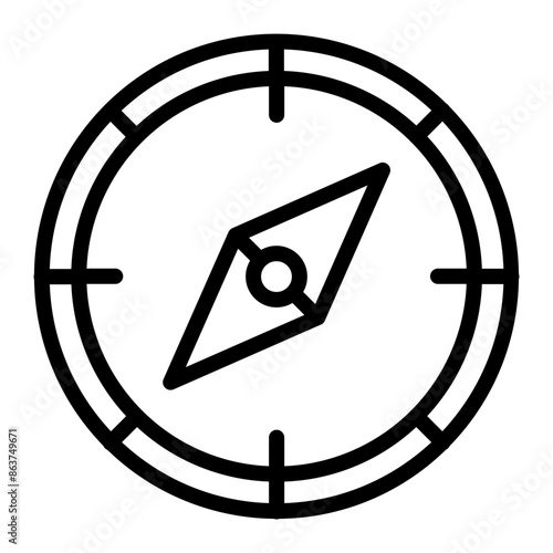Compass Vector Line Icon design