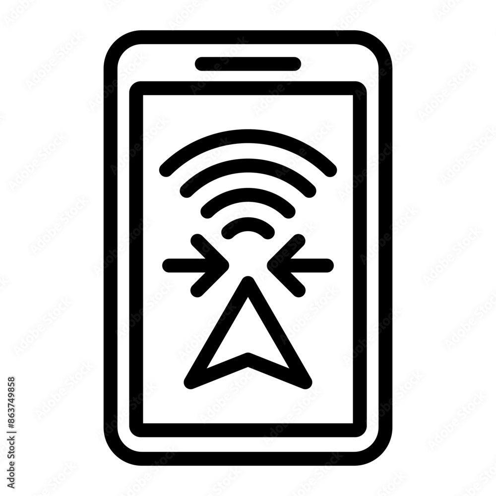 Navigation App Vector Line Icon design Navigation App Vector Line Icon design