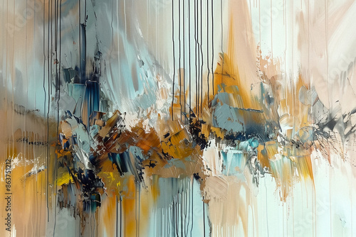 abstract neutral color palette paintings with soft beige, cream, and grey tones, featuring fluid and textured brushstrokes