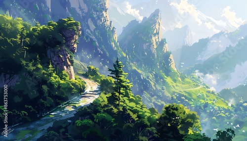 Wallpaper Mural panorama of the mountain Torontodigital.ca