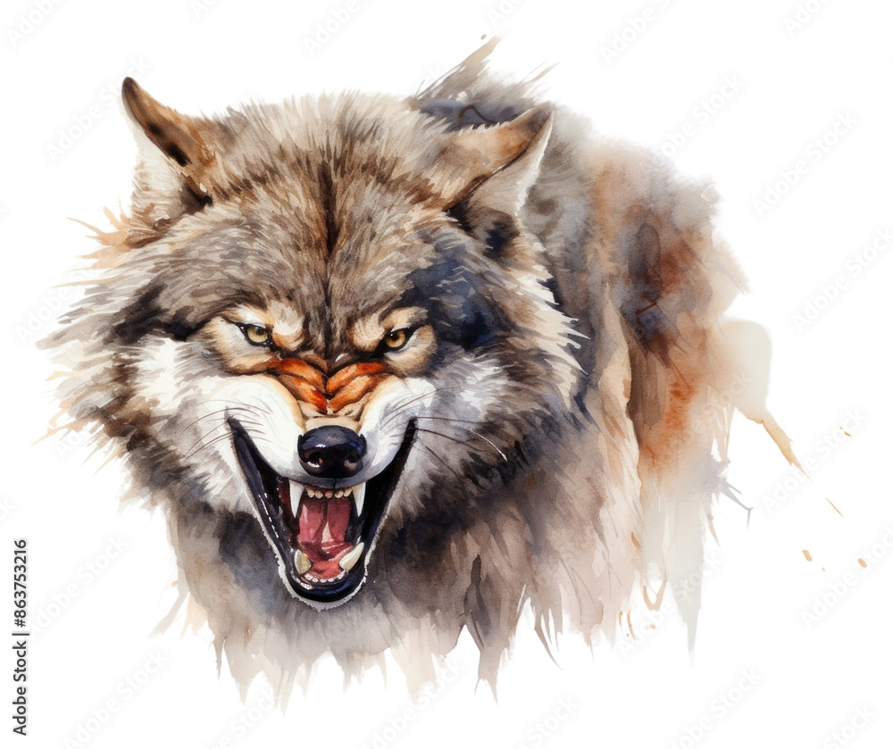 Fototapeta premium PNG Wolf mammal animal aggression transparent background