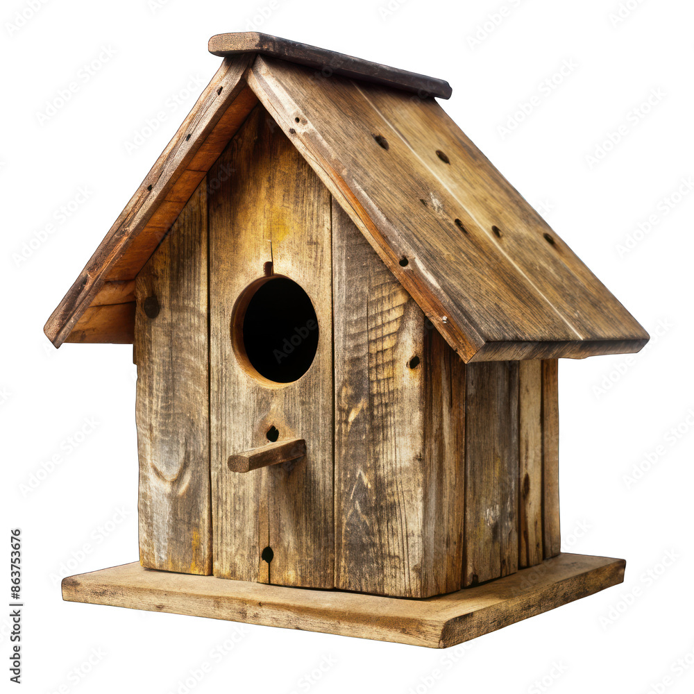 Old Wooden Birdhouse isolated on transparent background Old Wooden Birdhouse isolated on transparent background