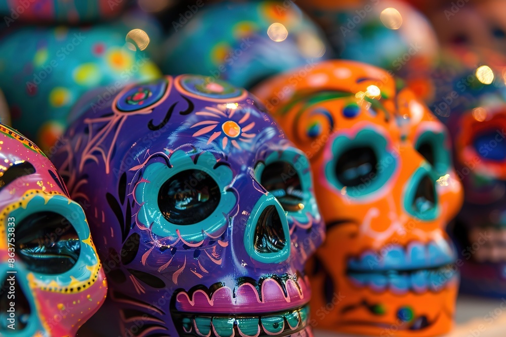 Fototapeta premium Skulls for the Day of the Dead in Guatemala.