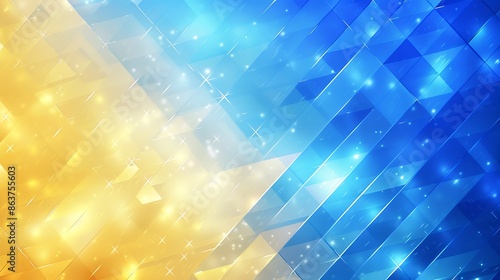 

Blue and yellow gradient background with zigzag patterns.