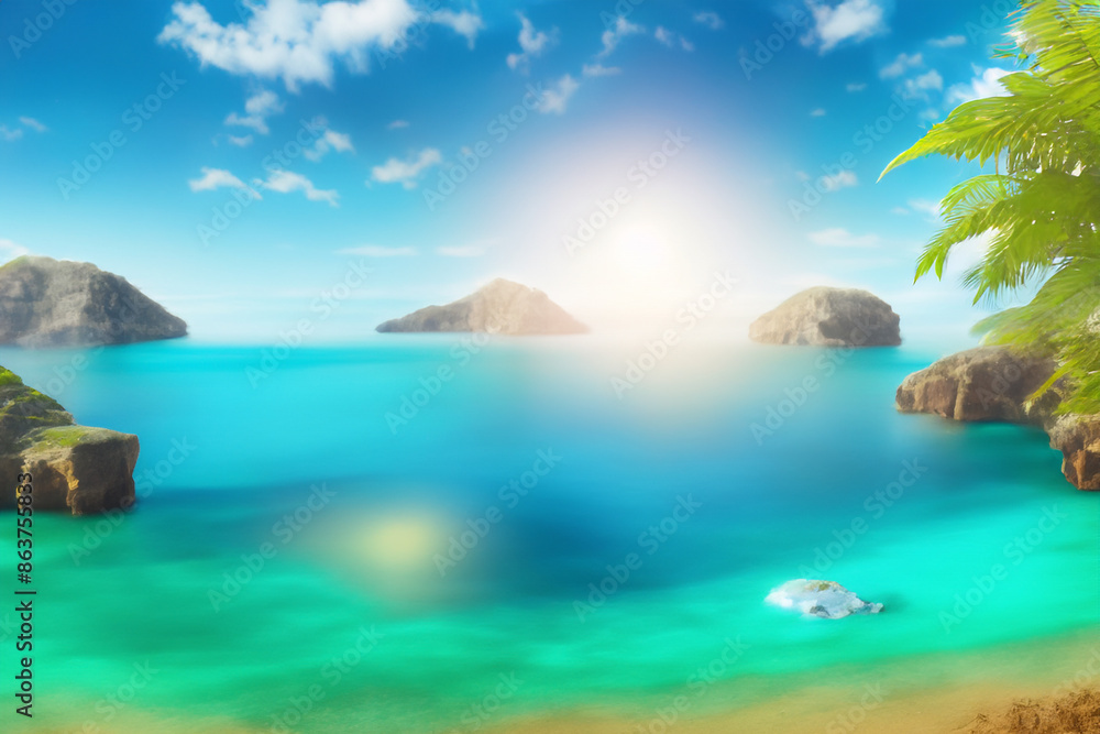 Fototapeta premium island and ocean background