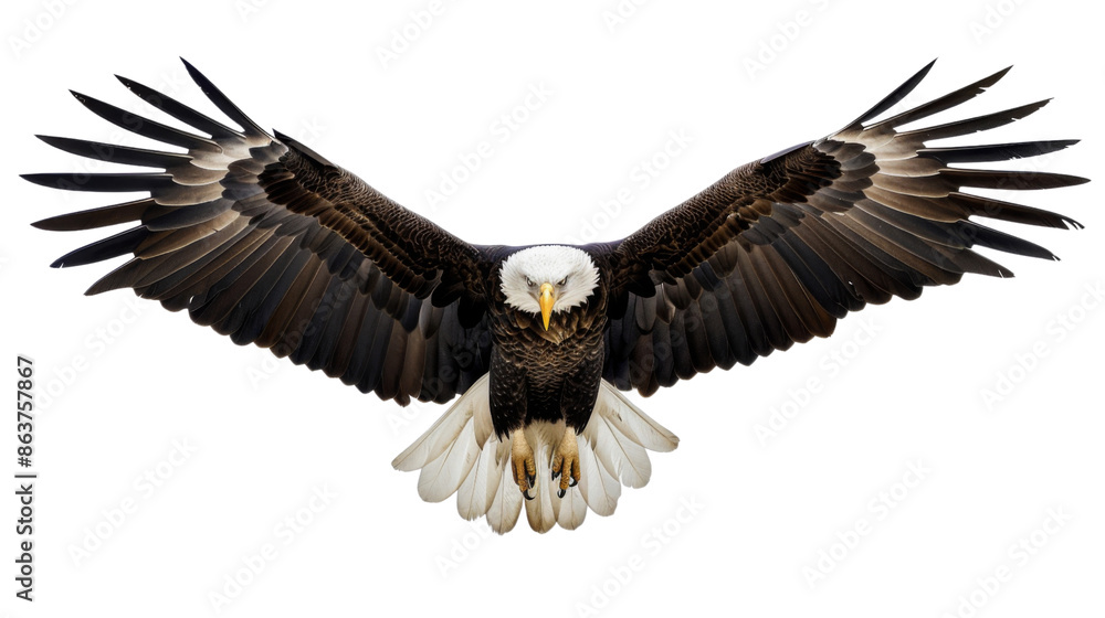 Fototapeta premium Eagle flying , eagle with spread wings on transparent background