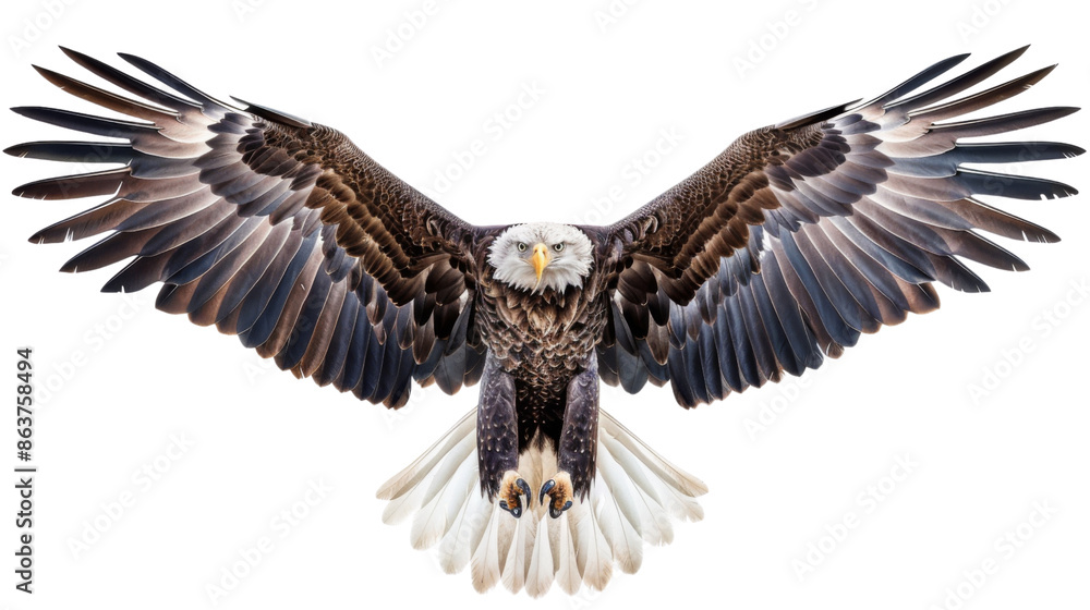 Obraz premium Eagle flying , eagle with spread wings on transparent background 