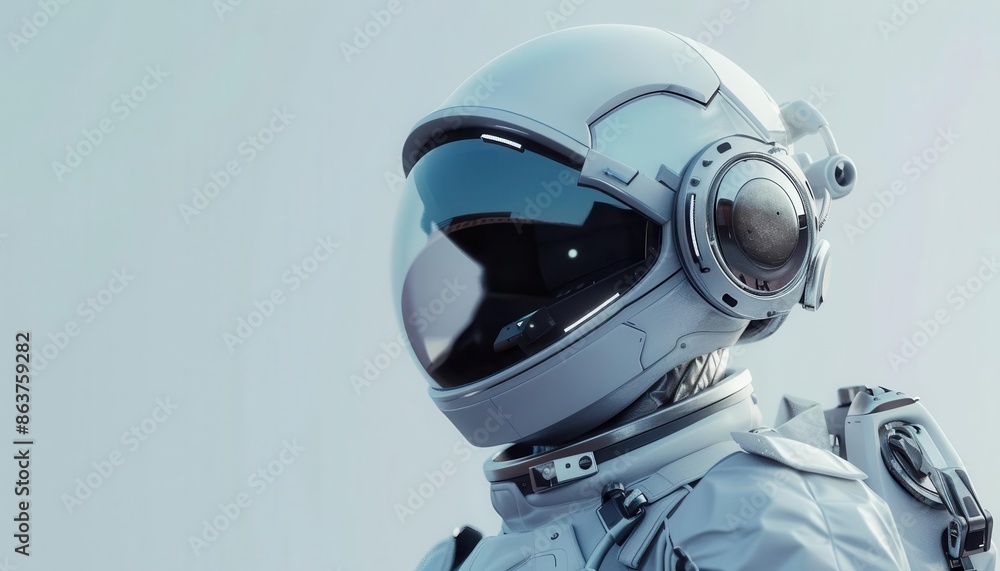 An astronaut wearing a futuristic helmet An astronaut wearing a futuristic helmet