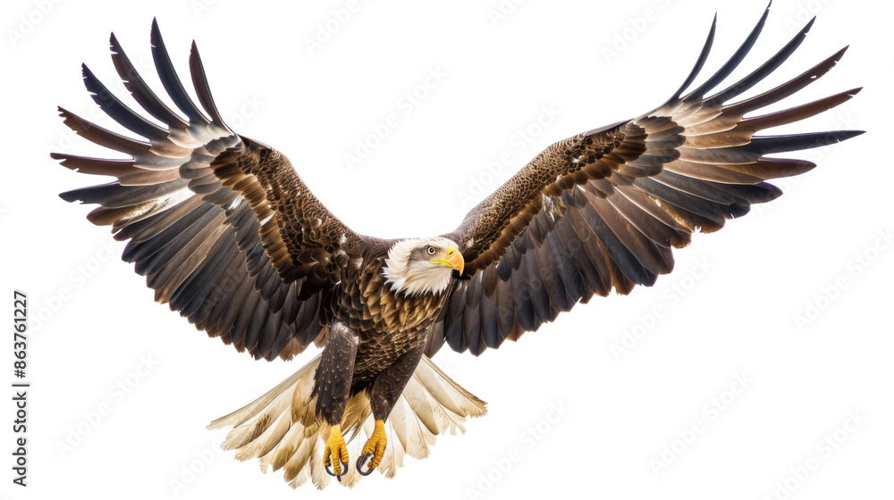 Obraz premium Eagle flying , eagle with spread wings on transparent background