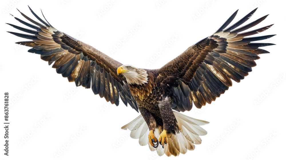 Obraz premium Eagle flying , eagle with spread wings on transparent background