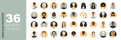 36 people avatars. Modern design.