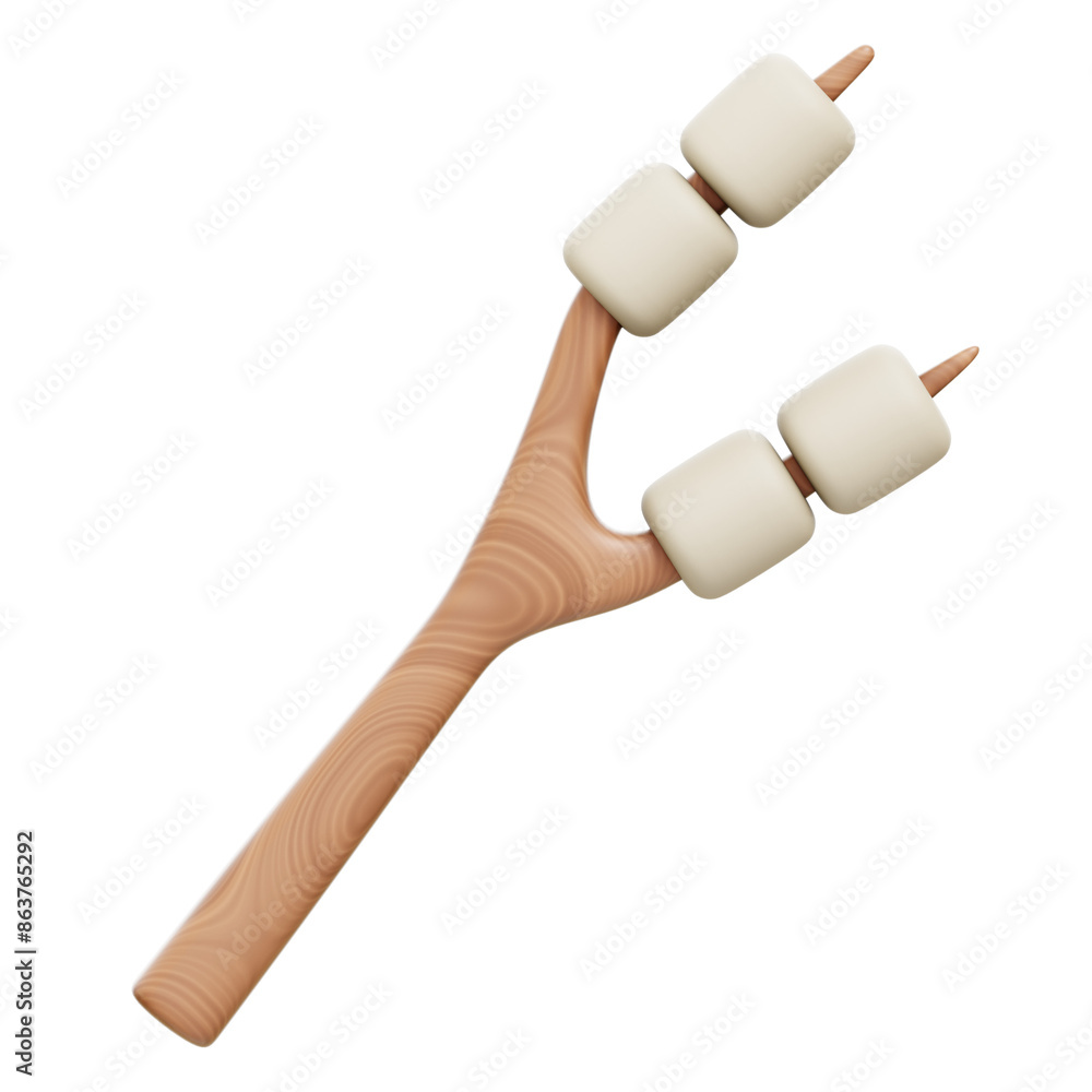 Sweet Marshmallow 3D Icon Rendering Isolated Transparent Background