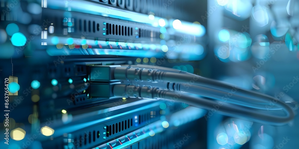 Data Cables Transmitting Information Within a Server A Web Banner. Concept Data Cables, Server Communication, Information Transmission, Web Banner Design Data Cables Transmitting Information Within a Server A Web Banner. Concept Data Cables, Server Communication, Information Transmission, Web Banner Design