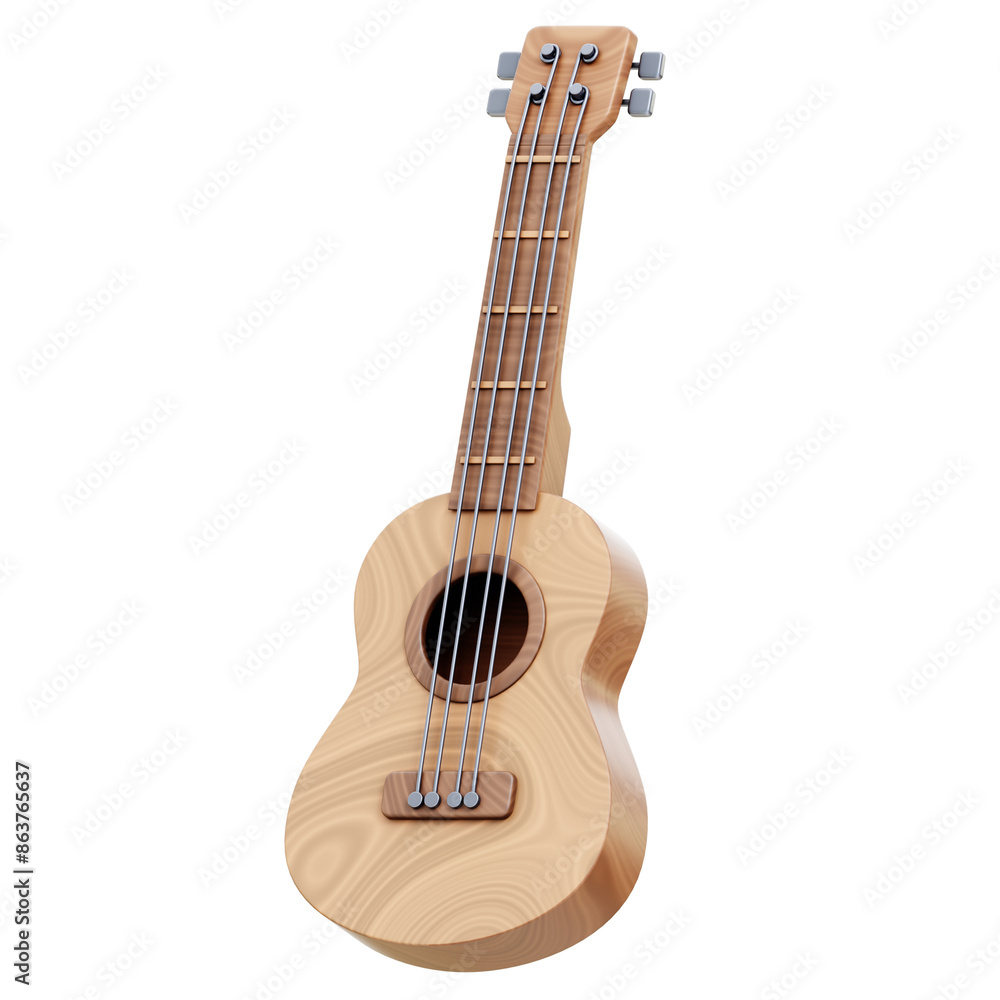 Fototapeta premium Ukulele 3D Icon Rendering Isolated Transparent Background