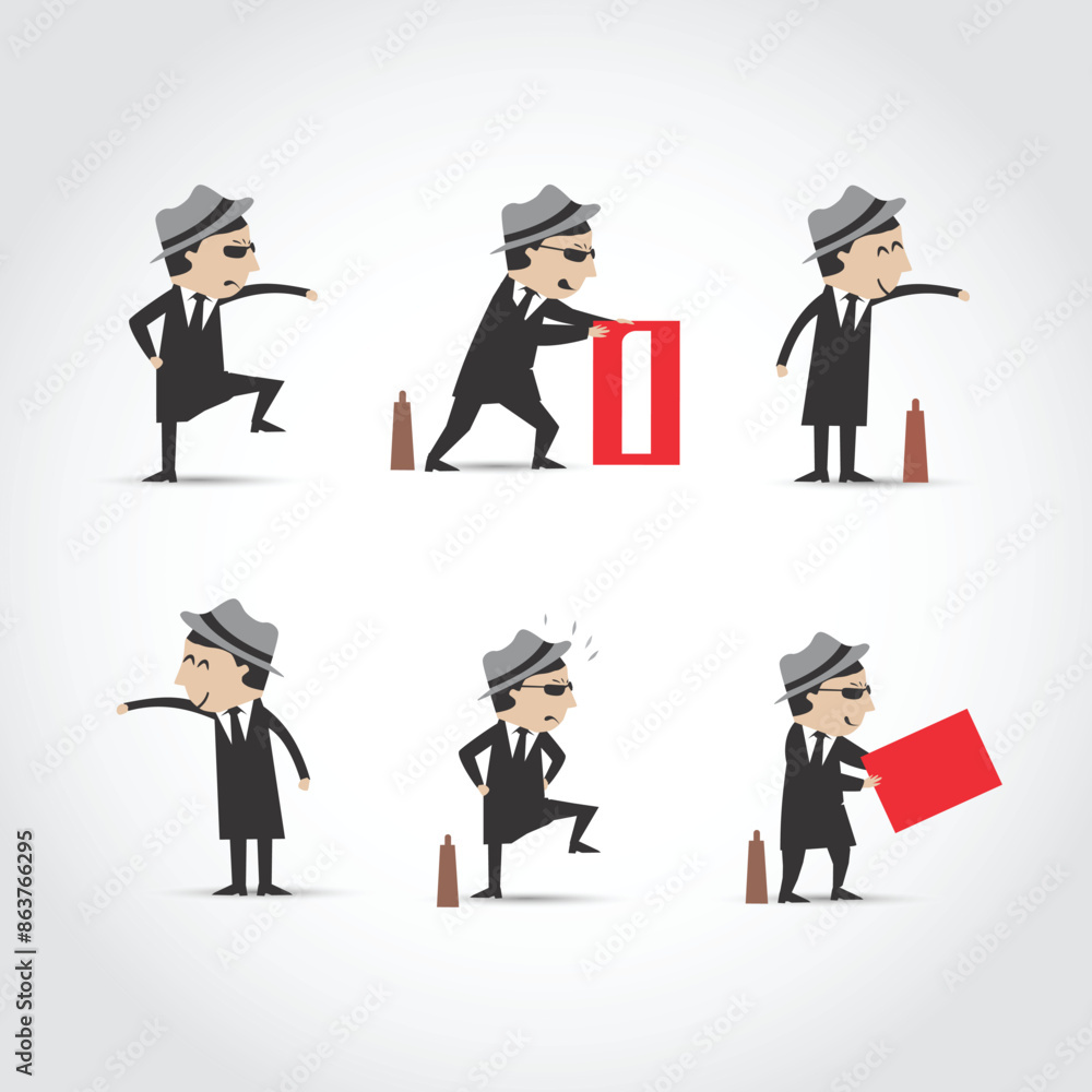 Tuxedo Style Action cartoon and Character. Vector Illustrator Tuxedo Style Action cartoon and Character. Vector Illustrator