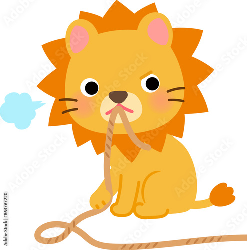 縄張りを作るライオンのキャラクター