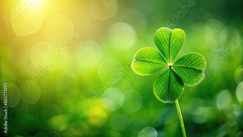 Green four leaf clover symbolizing luck and good fortune, shamrock, lucky, symbol, four leaf, clover, green, plant photo