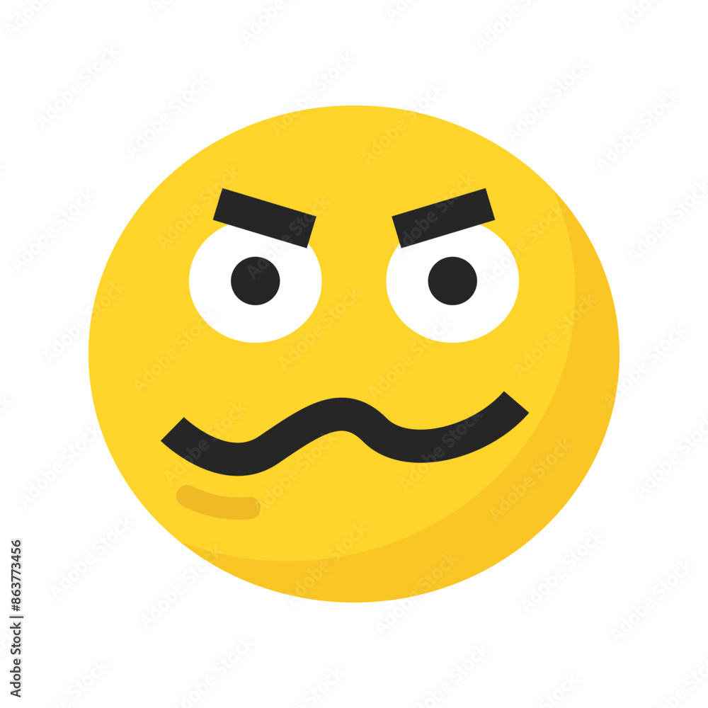 Fototapeta premium Emoji happy emoticon yellow pink red face confuse funny symbol illustration smile