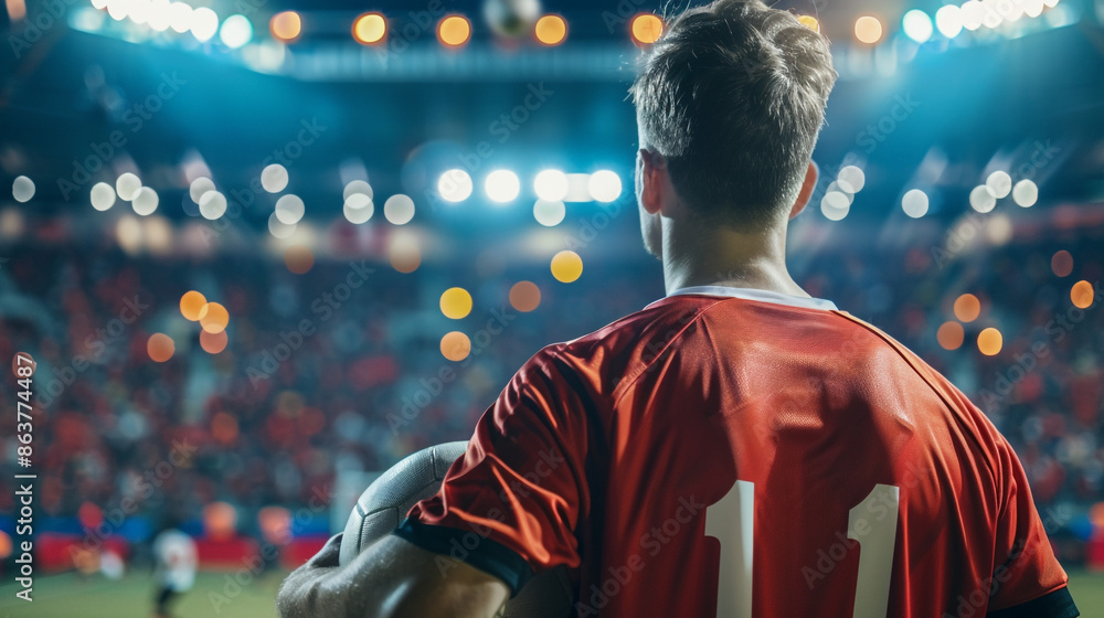 football player looking crowd supporter in stadium football player looking crowd supporter in stadium