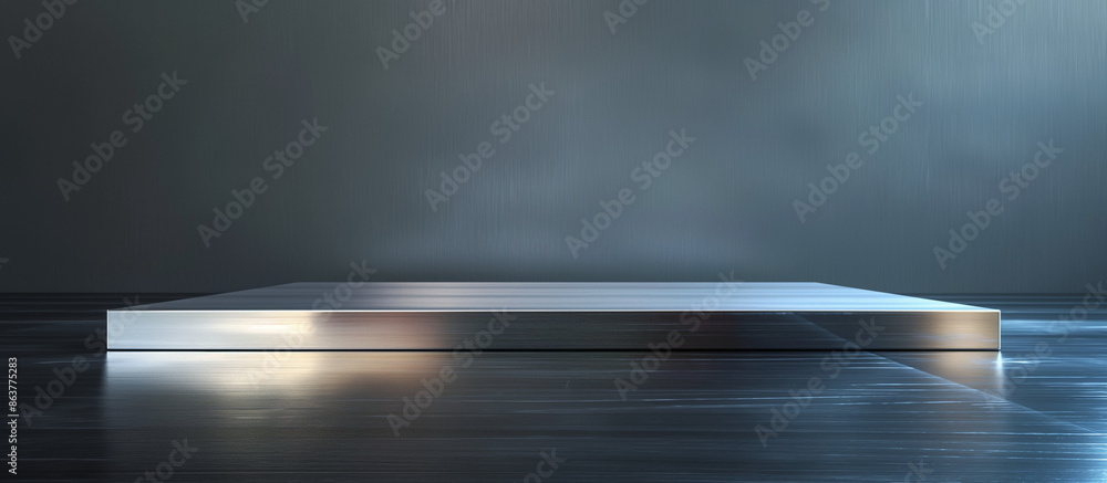 A hybrid stand combining clear acrylic and sleek metal, set against a modern, minimalist backdrop A hybrid stand combining clear acrylic and sleek metal, set against a modern, minimalist backdrop