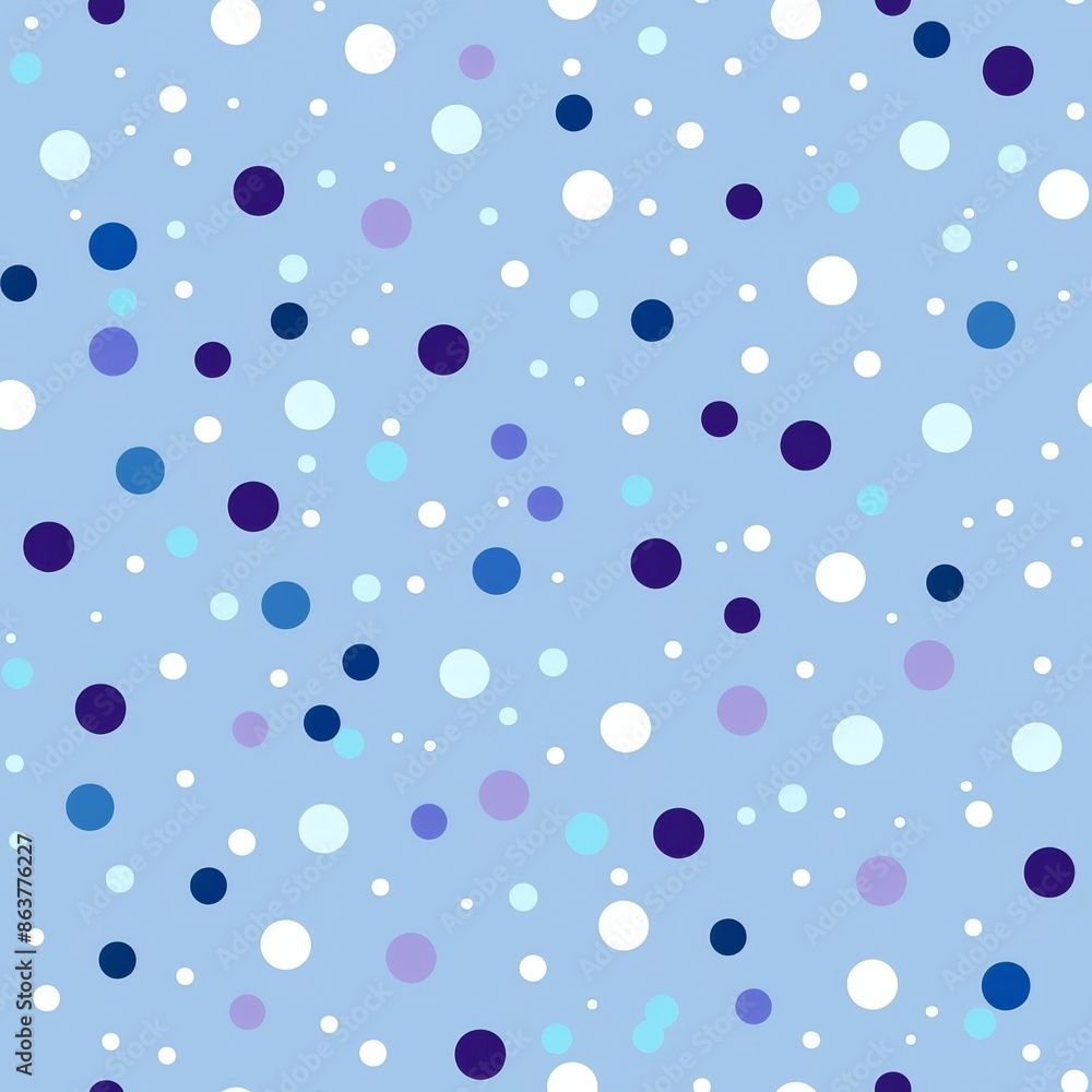 Abstract Blue Background with White and Purple Polka Dots. Seamless Pattern for Designs, Wallpaper, Fabric Abstract Blue Background with White and Purple Polka Dots. Seamless Pattern for Designs, Wallpaper, Fabric