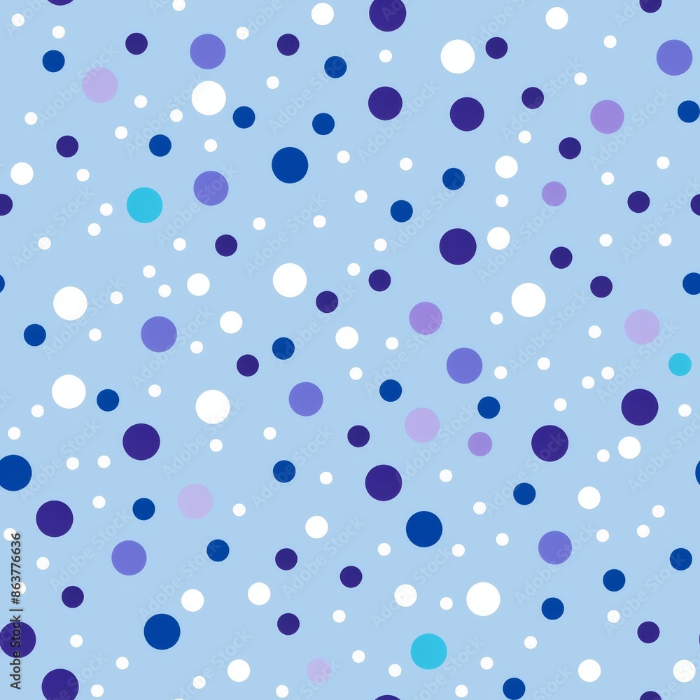 Blue Seamless Pattern with Colorful Polka Dots. Abstract background, Modern design for fabric, wrapping paper, scrapbooking, and digital use Blue Seamless Pattern with Colorful Polka Dots. Abstract background, Modern design for fabric, wrapping paper, scrapbooking, and digital use