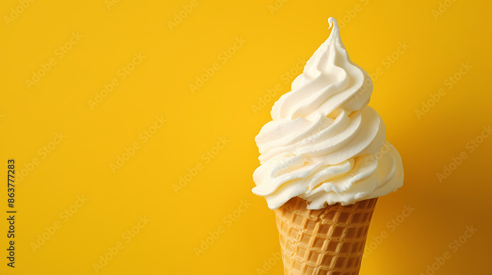 Ice cream on yellow background Ice cream on yellow background