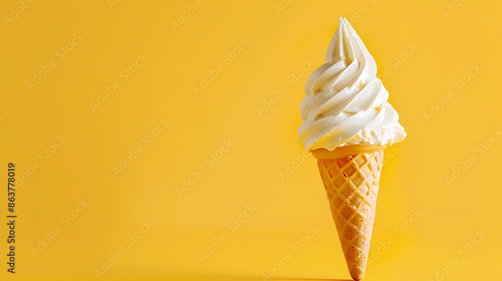 Ice cream on yellow background Ice cream on yellow background