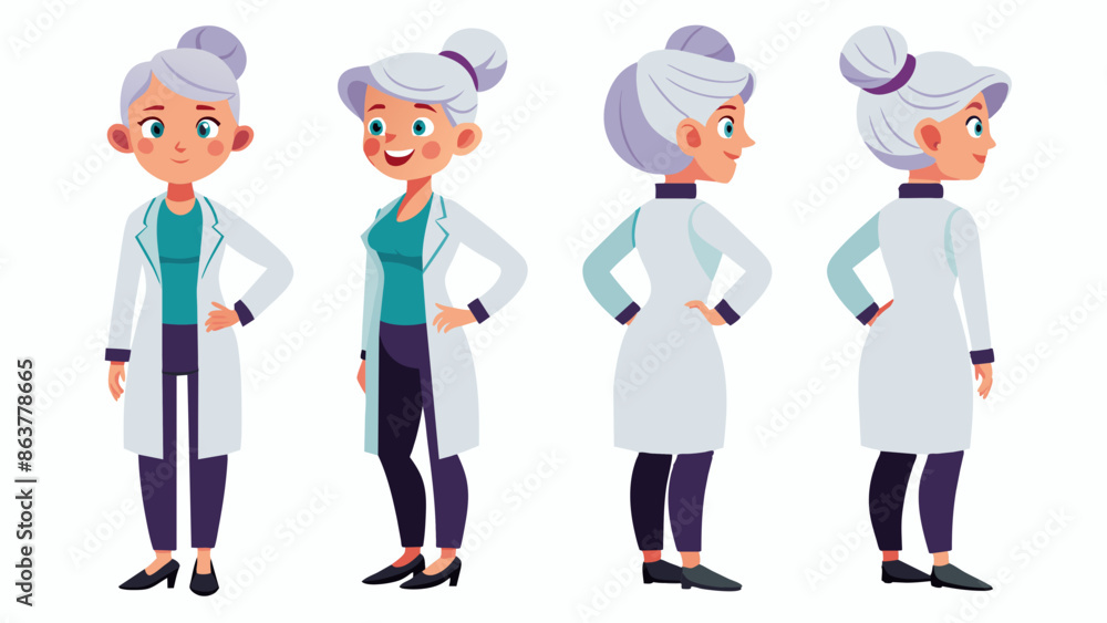 Professional Female Surgeon Character in Multiple Poses: Front, Side, Back
Professional Female Surgeon Character in Multiple Poses: Front, Side, Back