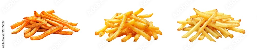 French fries or potato fries with salt taste isolated on Transparent Background French fries or potato fries with salt taste isolated on Transparent Background