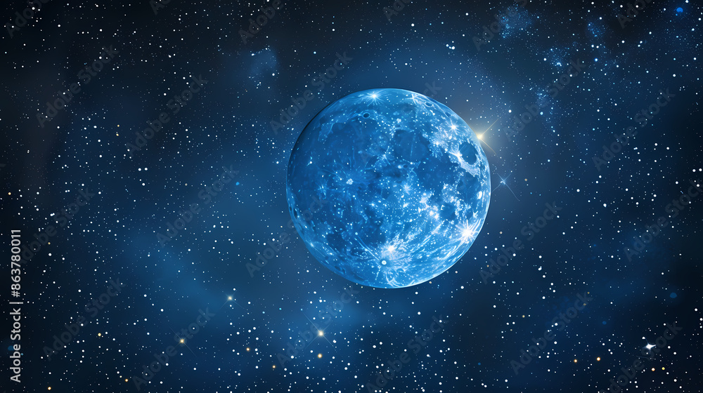 Fototapeta premium Moon and stars in the sky