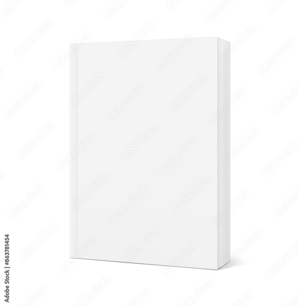 Blank softcover book mockups. Vector illustration isolated on white background. It can be used for promo, catalogs, brochures, magazines, etc. Ready for your design. EPS10. Blank softcover book mockups. Vector illustration isolated on white background. It can be used for promo, catalogs, brochures, magazines, etc. Ready for your design. EPS10.