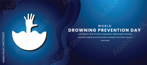 World Drowning prevention day 25th July. World drowning prevention day celebration banner vector.