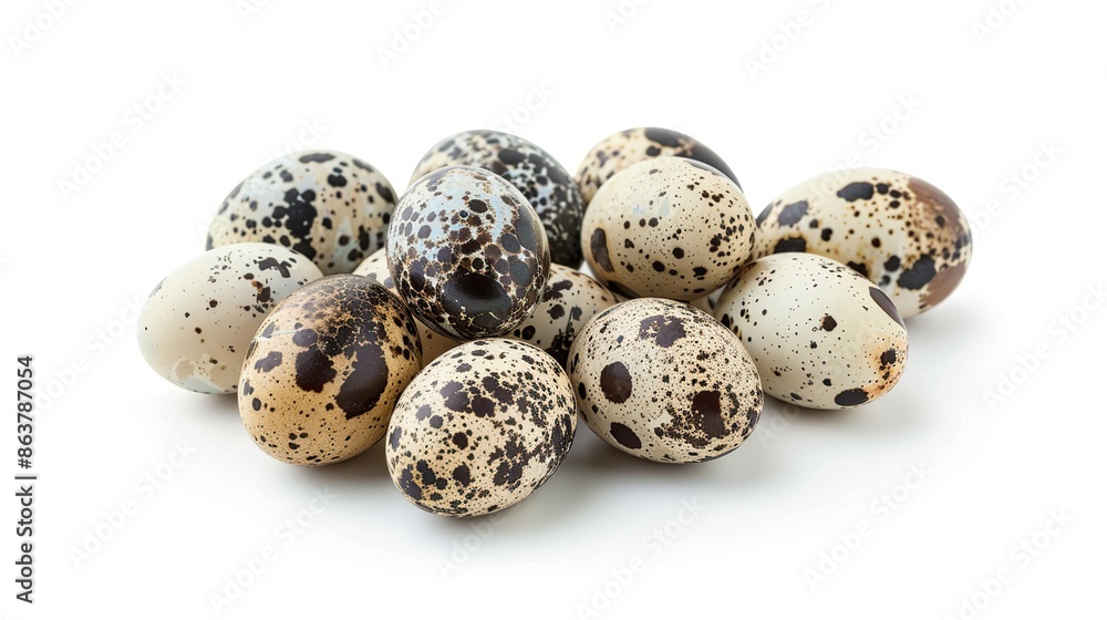 Group of quail eggs isolated on white background Group of quail eggs isolated on white background