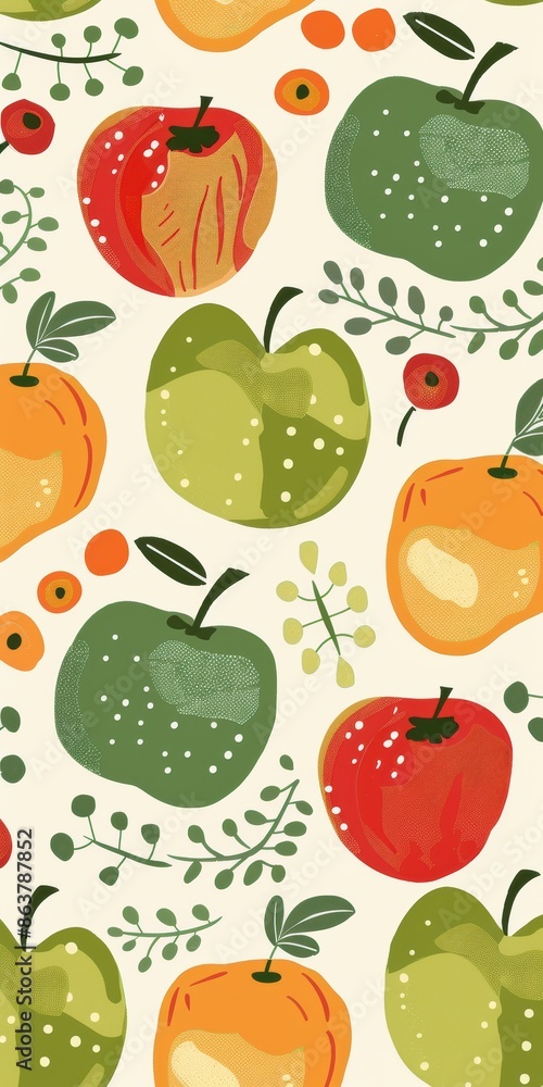 Designing abstract patterns in cute apples Designing abstract patterns in cute apples
