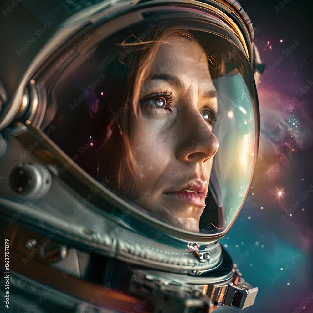 Celestial Space Explorer Portrait, inspired by space exploration and cosmic themes, hyperrealistic 4K photo. 4K Video Celestial Space Explorer Portrait, inspired by space exploration and cosmic themes, hyperrealistic 4K photo. 4K Video