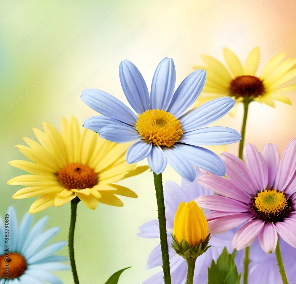 Naklejka premium daisy flowers, nature, sunflower, summer, daisy, plant, flowers, garden, bloom, blossom, flora, spring, macro, petal, beauty