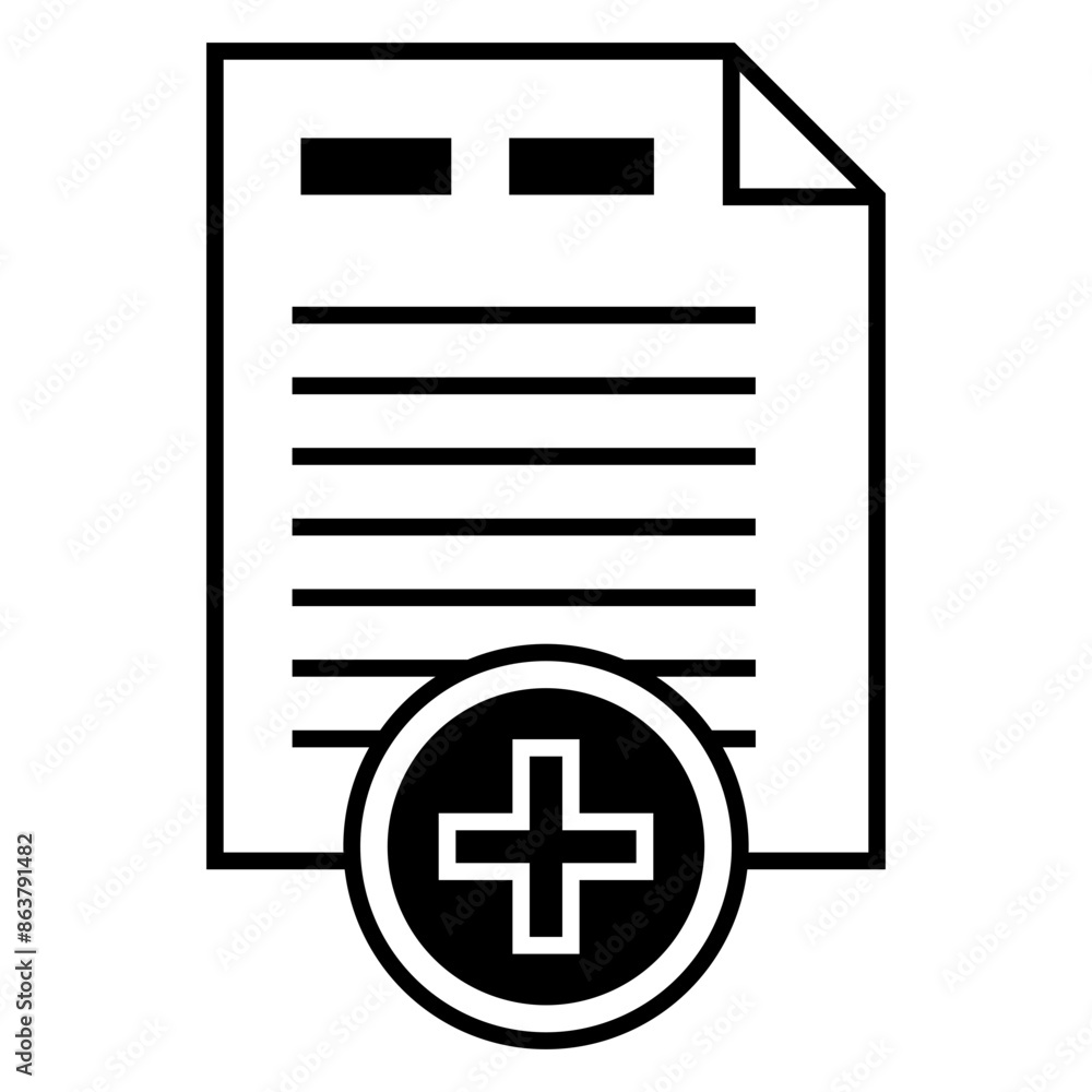 Prescription document icon. Medical recipe vector sign. Prescription document icon. Medical recipe vector sign.