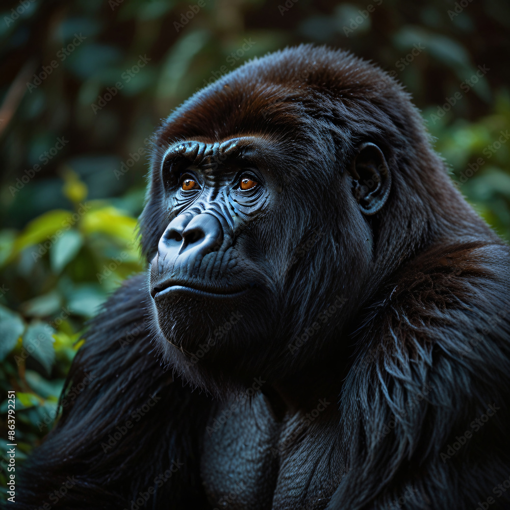 Obraz premium Gorilla-in-Lush-Greenery