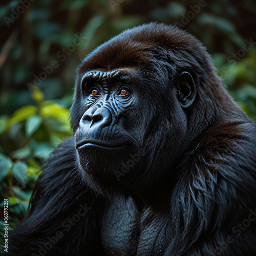 Gorilla-in-Lush-Greenery