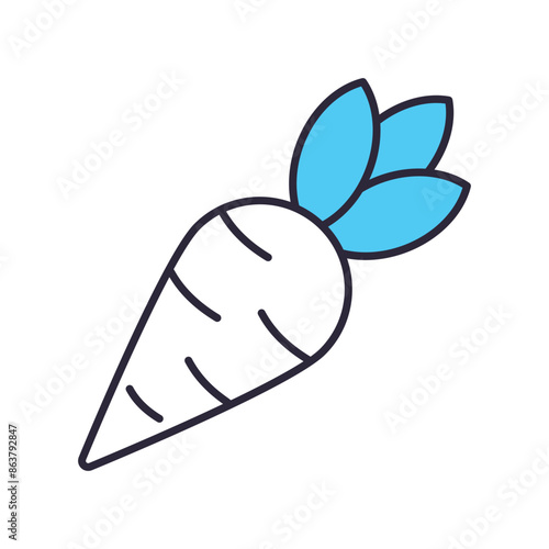 carrot icon with white background vector stock illustration