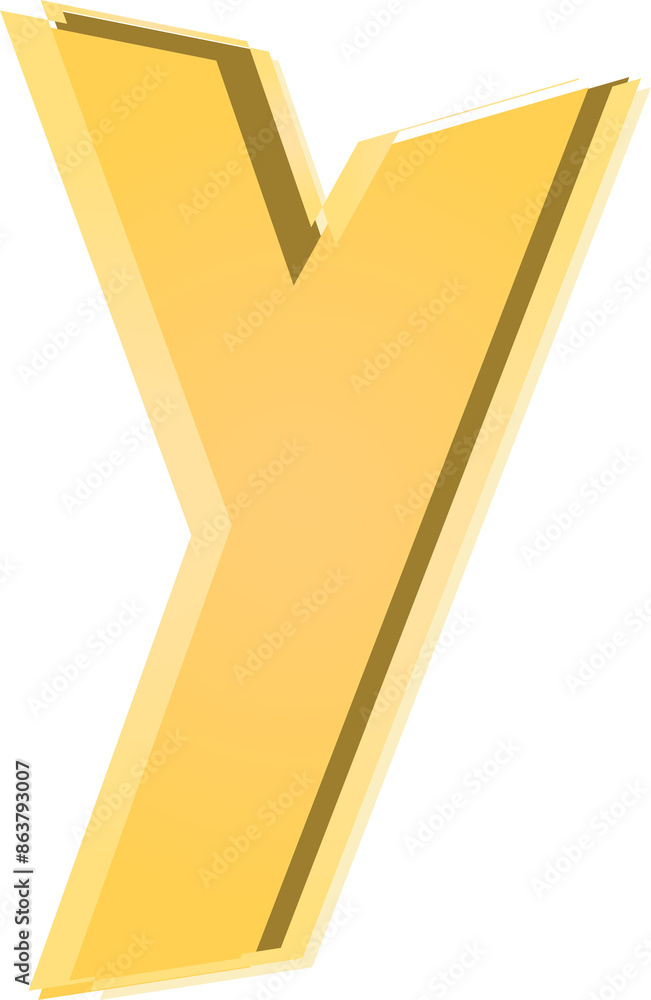 Yellow lowercase letter y Yellow lowercase letter y