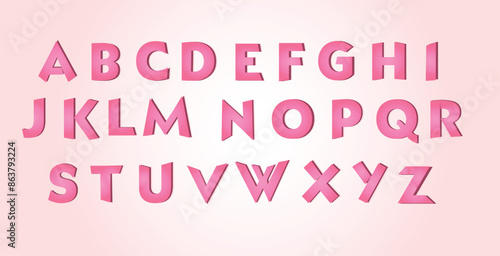 gradient pink alphabet letters font