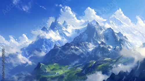 Wallpaper Mural panorama of mountains Torontodigital.ca