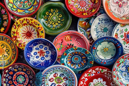 Turkish colorful ceramics on the Istanbul Grand Bazaar