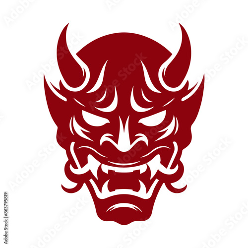 Oni japanese devil mask vector illustration