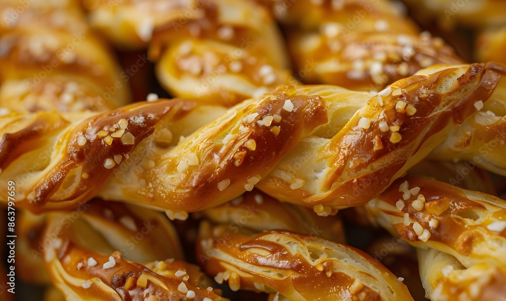 Golden Twisted Pretzels, Generative AI Golden Twisted Pretzels, Generative AI