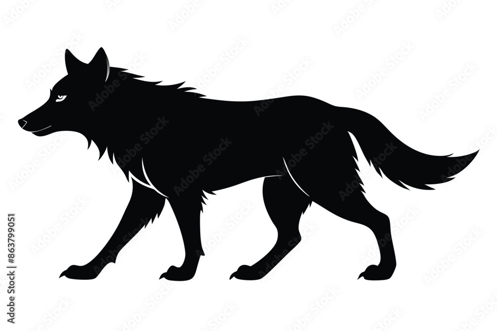 a wolf in a white background silhouette illustration a wolf in a white background silhouette illustration