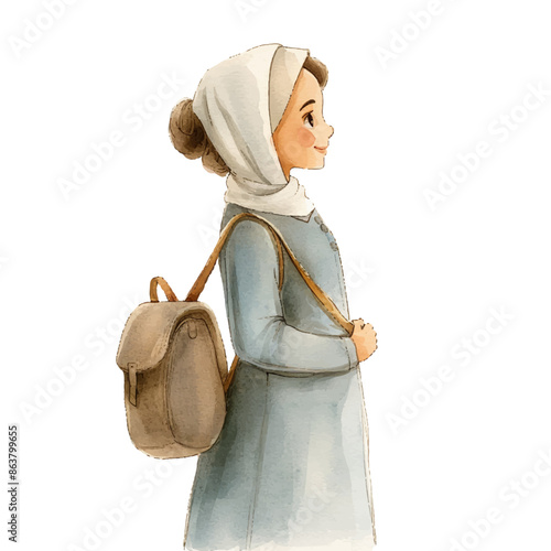 midwife vector illustration in watercolor style