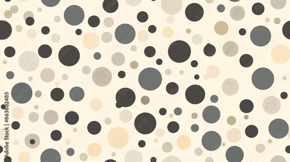 Seamless neutral polka-dot pattern with varying sizes of dots Seamless neutral polka-dot pattern with varying sizes of dots